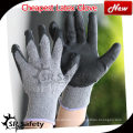 SRSAFETY Látex revestido de poliéster de calibre 10 en palma, acabado arrugado / guantes de trabajo revestidos de látex / guantes de trabajo de látex gris